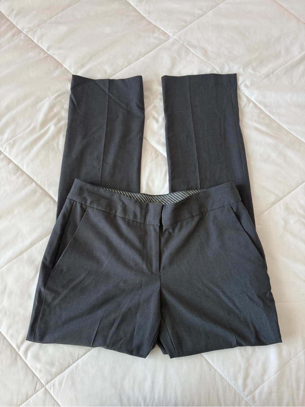 Vince Camuto Gray Women's Dress Pants with Pinstripe Waistband